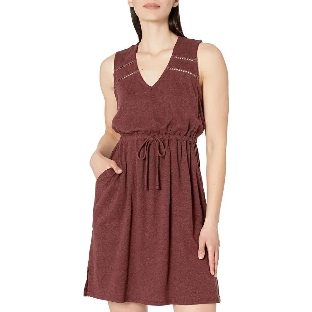 Prana Heathery Maroon Cozy Up Korrine Sleeveless Dress